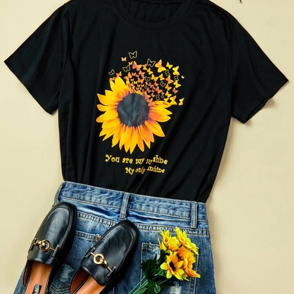Black T-shirt You are my Sunshine